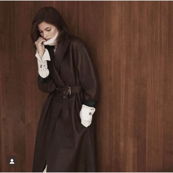 Brunello Cucinelli Leather Reversible Brown Black Coat Jacket Size 42 M - Picture 4 of 11